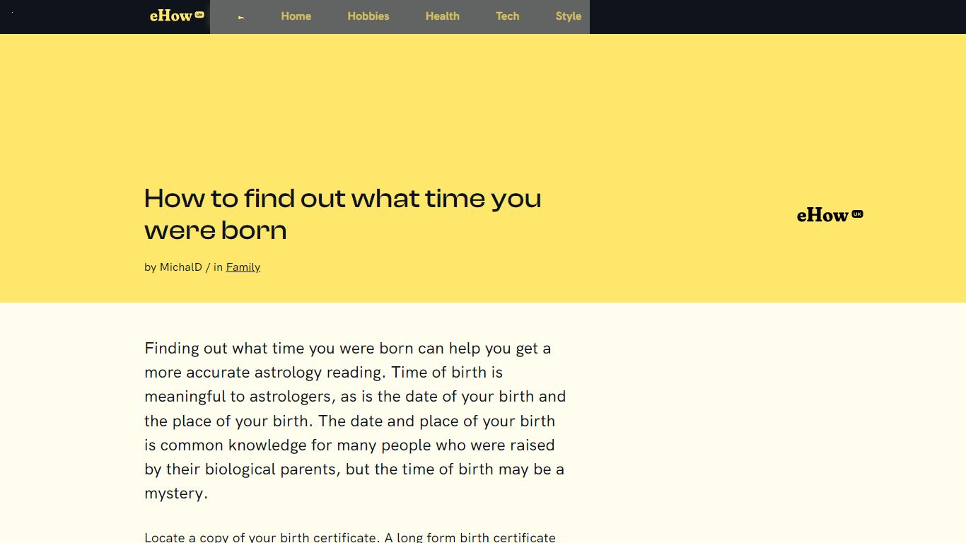 How to find out what time you were born | eHow UK